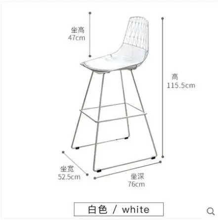 Луи моды барные стулья скандинавские выдолбленные обратно личности простой современный проволочной сетки металла железа искусства - Цвет: G1
