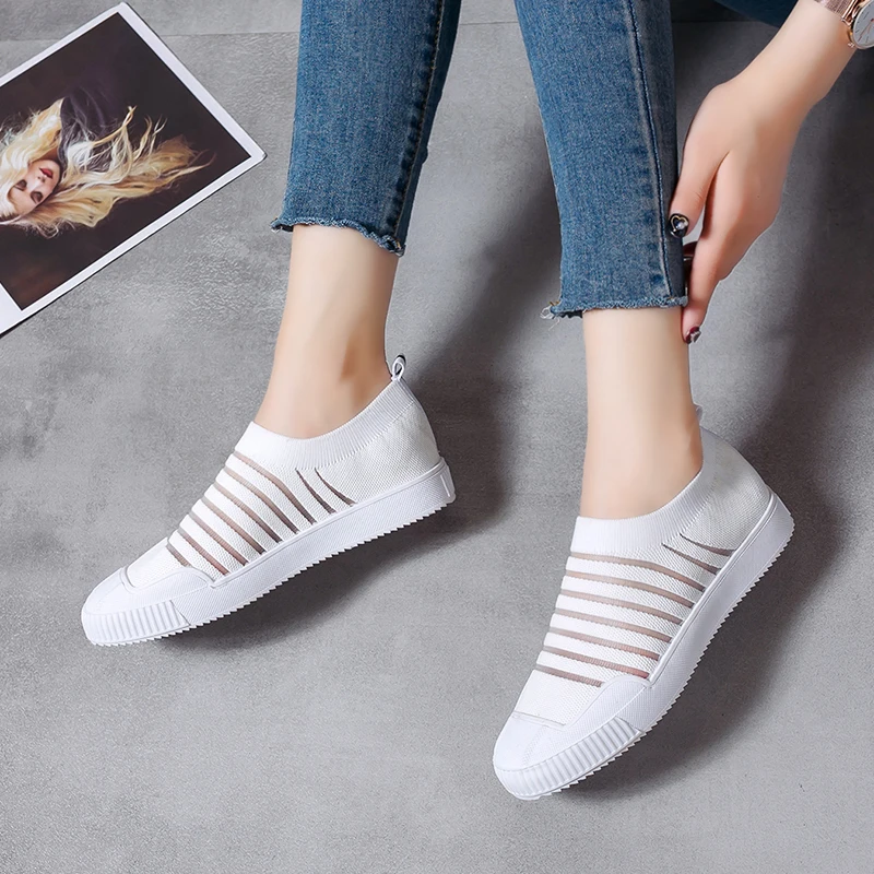 

TANGNEST Creppers Breathable Slip On Women Platform Flats Summer Female Mesh Casual Shoes Ladies Soft Daily Footwear XWD7760