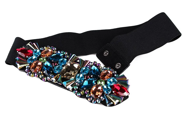 Брендовые белые стразы, пояс на талию для женщин, Дамский эластичный ...