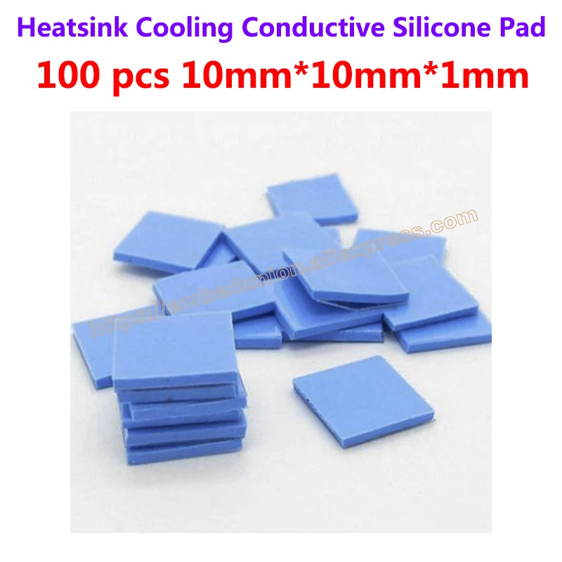 

10mm*10mm*1mm 100 pcs high quality Thermal Pad GPU CPU Heatsink Cooling Conductive Silicone Pad