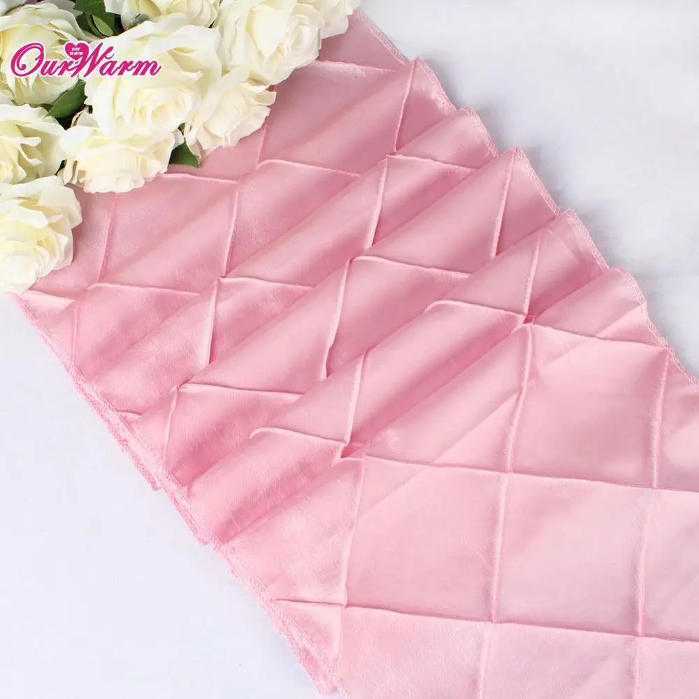 Изысканная сатиновая скатерть для свадебного банкета, элегантная скатерть, 30x275 см, домашний декор - Цвет: pink