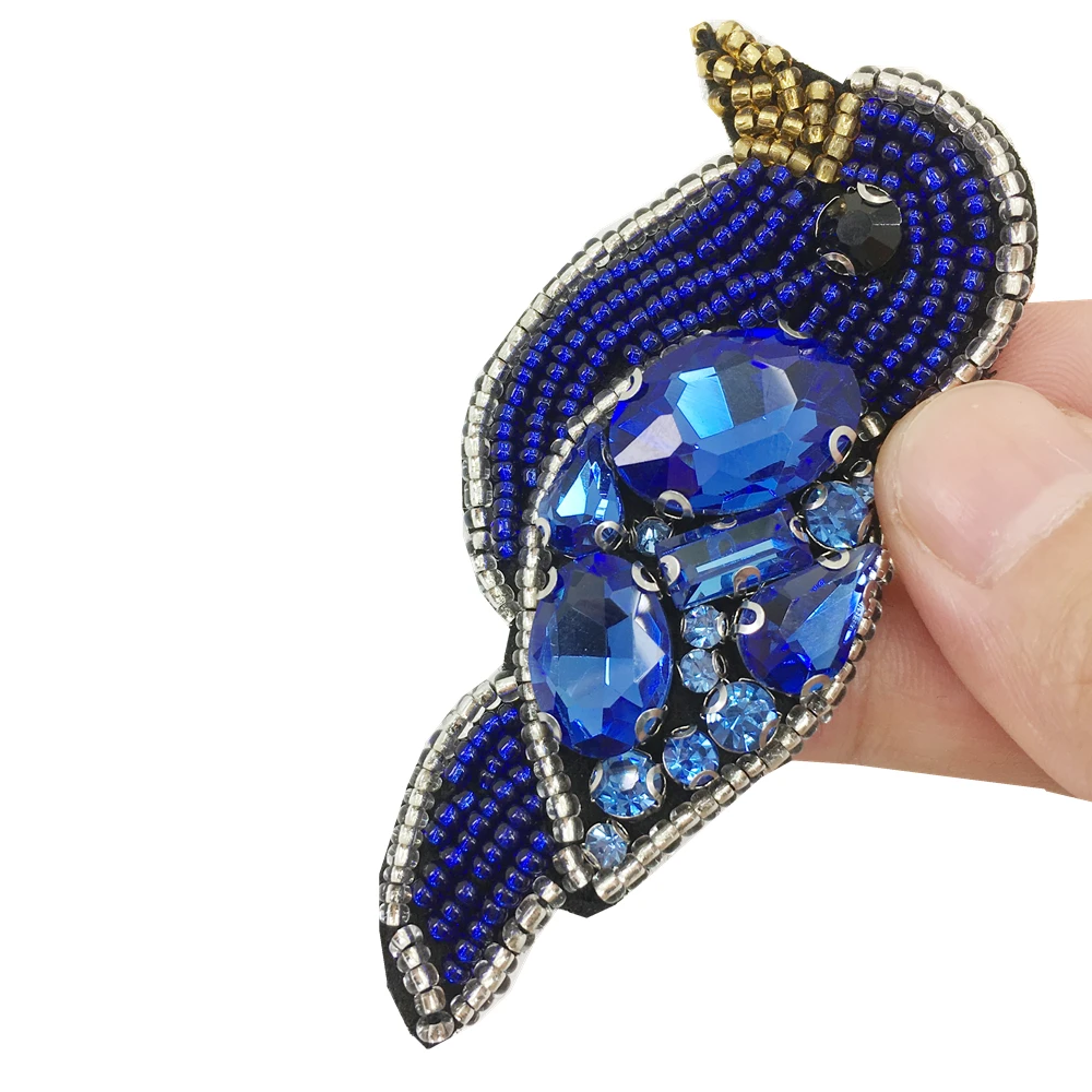 

Аппликация для одежды, 7,8x2,5 см, с бисером, 5 шт.