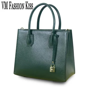 

VM FASHION KISS High Quality Genuine Leather Luxury Women Designer Handbags Europe United States Trend Saffiano Crossbody Bags