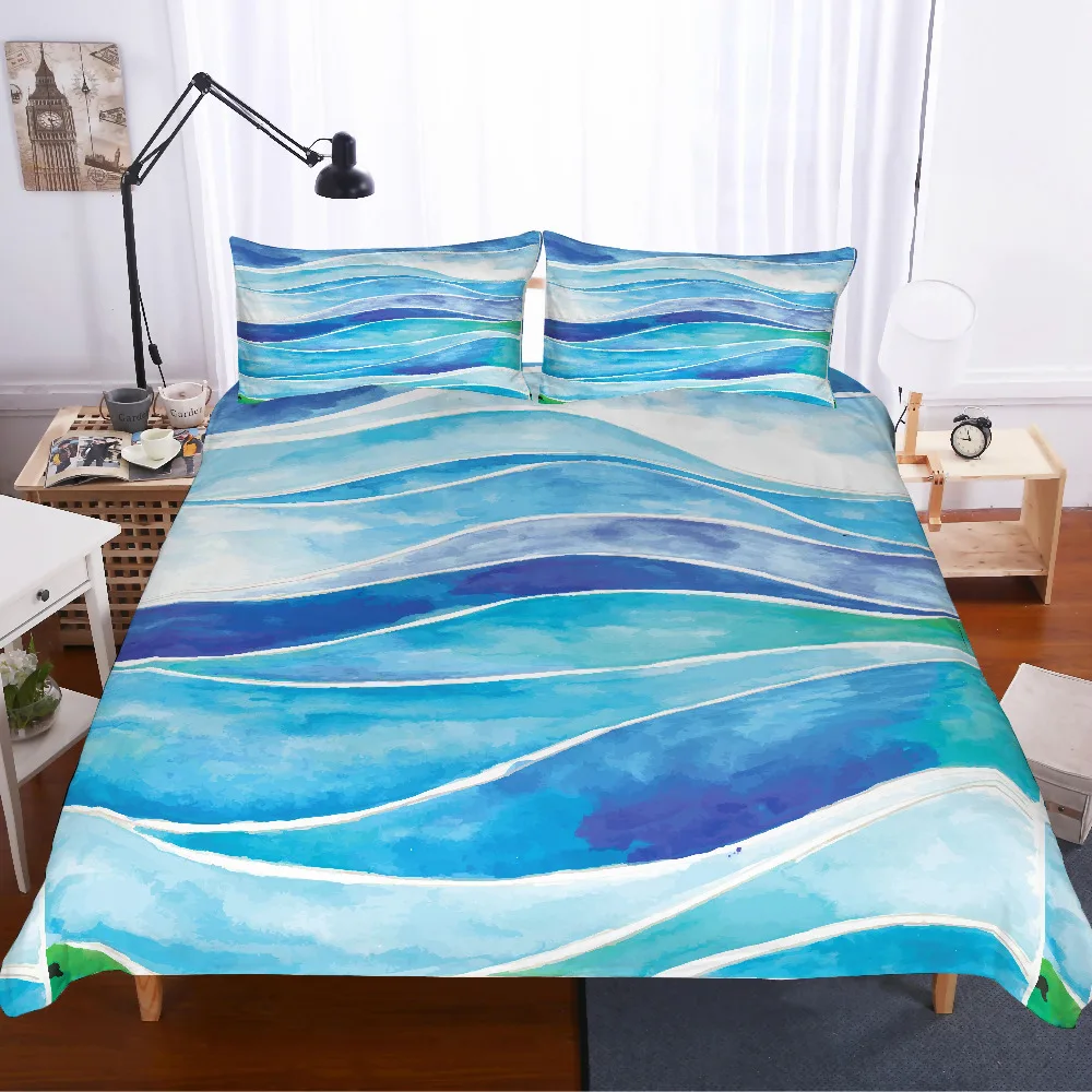 

MUSOLEI 3D Duvet Cover Set spindrift,a cluster of waves in the sea Bed Sheet Twin queen king