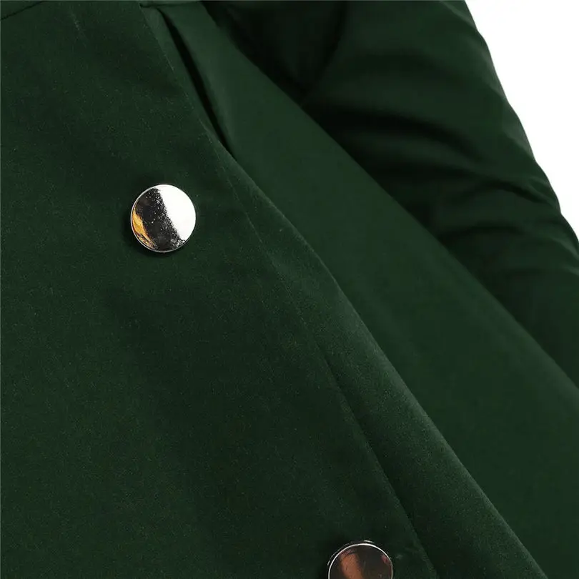 New Women fashion Plus Size Asymmetric Keep Warm Fleece Hooded Single Breasted Long Drap Buttons Coat #4F10 (20)