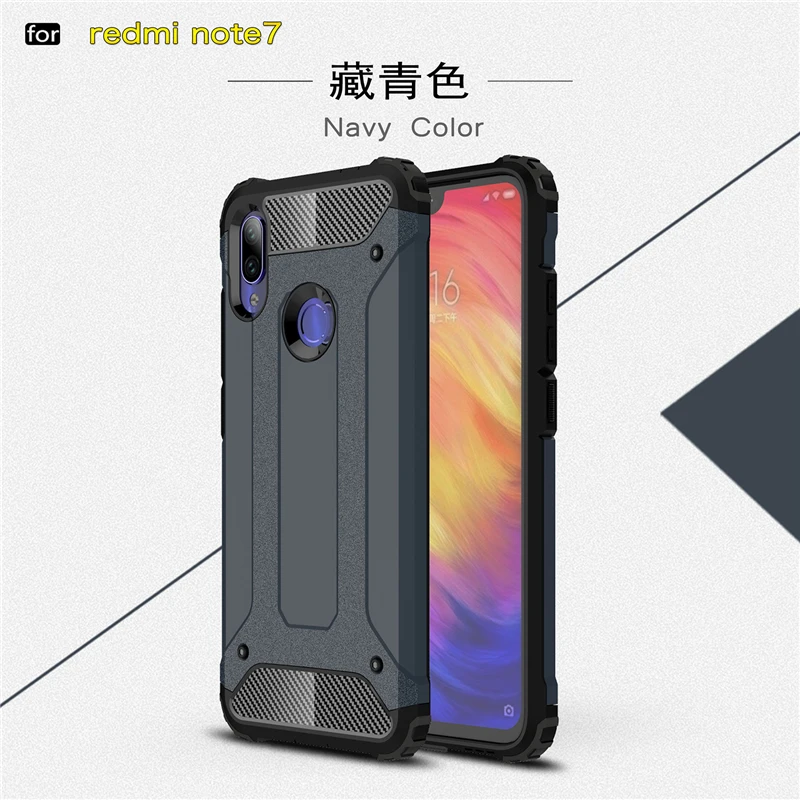 

sFor Xiaomi Redmi Note 7 Case Shockproof Armor Rubber Phone Case For Redmi Note 7 Back Cover Redmi Note 7 Coque Fundas