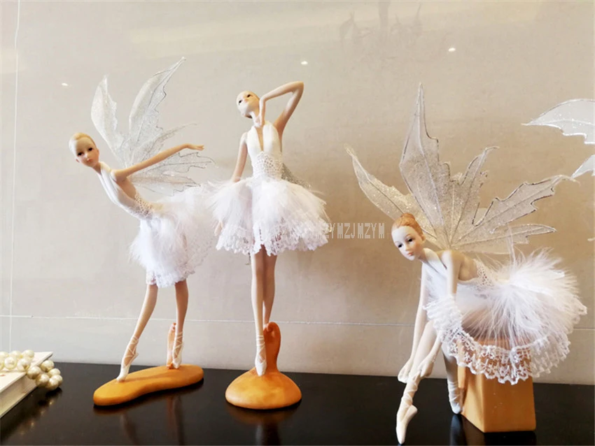 Креативные балетные танцевальные девушки украшения в виде ангела из смолы Ремесла настольные дома миниатюрные фигурки-Феи Свадебные украшения подарки