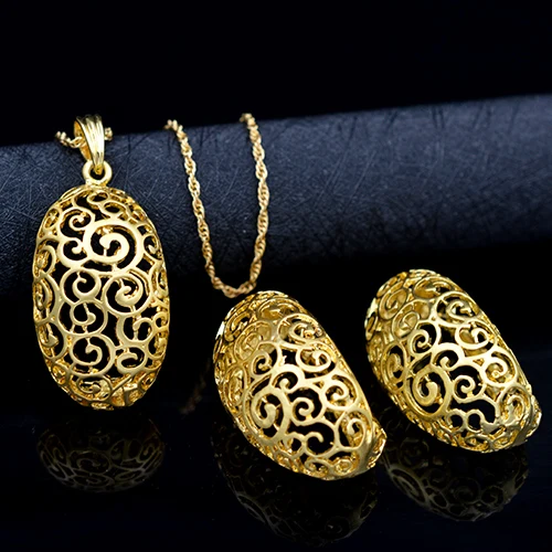 Sunny Jewelry, трендовые Новые поступления, большие серьги, ожерелье, ювелирные наборы для женщин, сплав, яйцо, растение, цветок, вечерние, свадебные - Окраска металла: Earrings Necklace