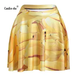 Candice Эльза женские юбки цифровая печать оптом свежий банан плиссированная юбка Skt1136