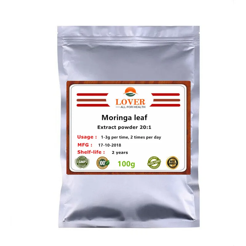 

100-1000g Natural Moringa leaf Extract,horseradishtreeleaves powder for lower blood lipids,reduce blood sugar, lipid