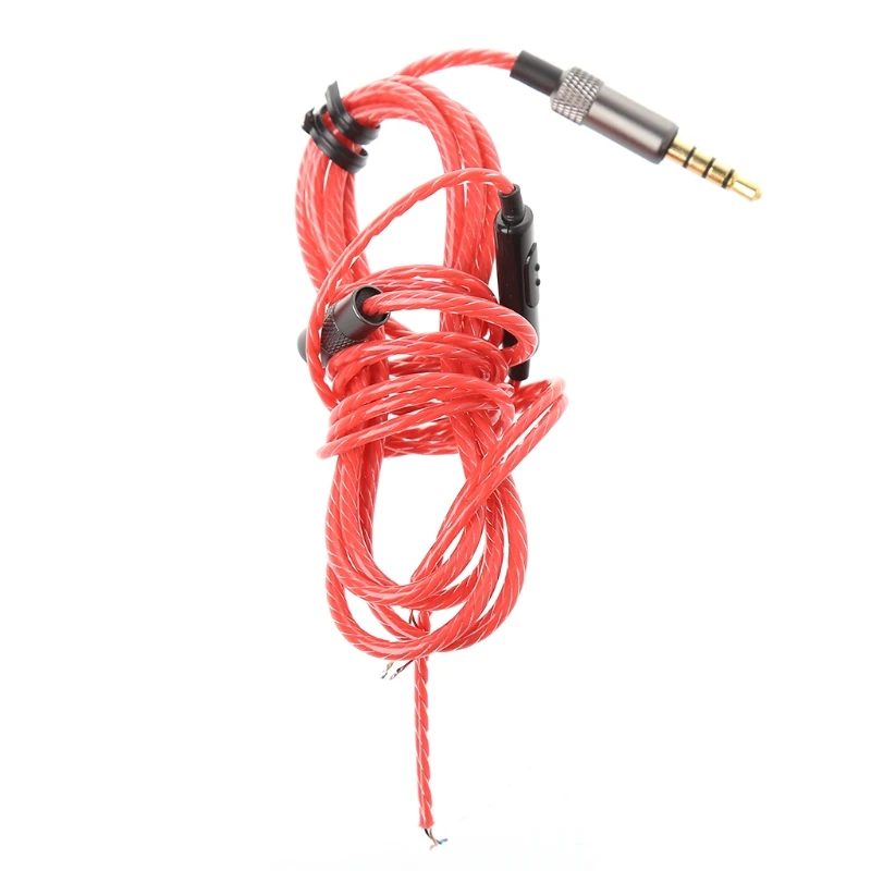 3,5 мм 4-полюсный штекер Джек "сделай сам" Замена наушников аудио кабель обслуживание провода с микрофоном для ремонта обновление наушников - Цвет: Красный