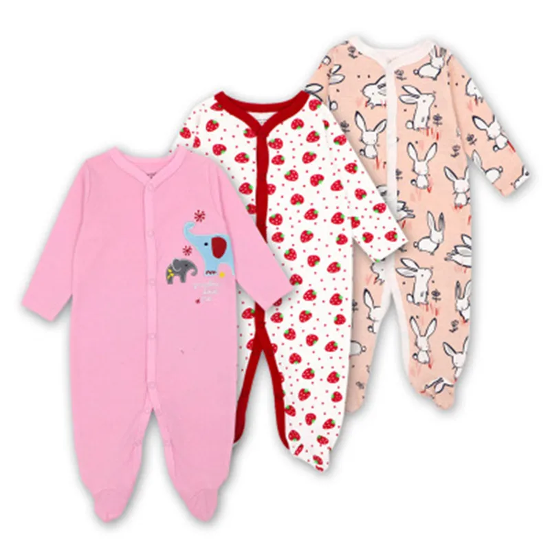 2018 Newborn Romper Soft Cotton Kids One Pieces Jumpsuits 0-3M Cartoon Baby Girl Infant Clothes Costumes | Мать и ребенок