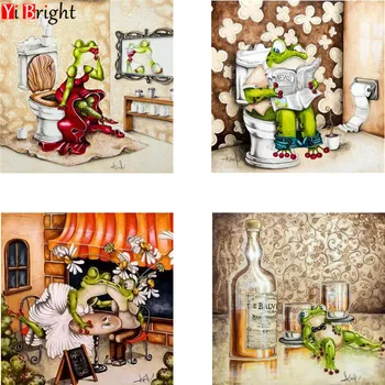 

new arrival DIY Crystal full drill square Toilet frog 5D diamond painting cross stitch kit mosaic Square rhinestone LWR