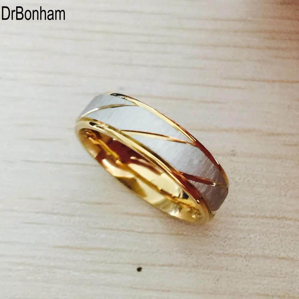 Мужские кольца из титановой стали золотого и серебряного цвета 6 мм 316L|finger ring|ring