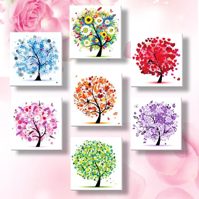 

Diamond Embroidery Four Seasons Trees Picture 5d Diy Diamond Painting Needlework Diamond Cross Stitch Home Decor Gift