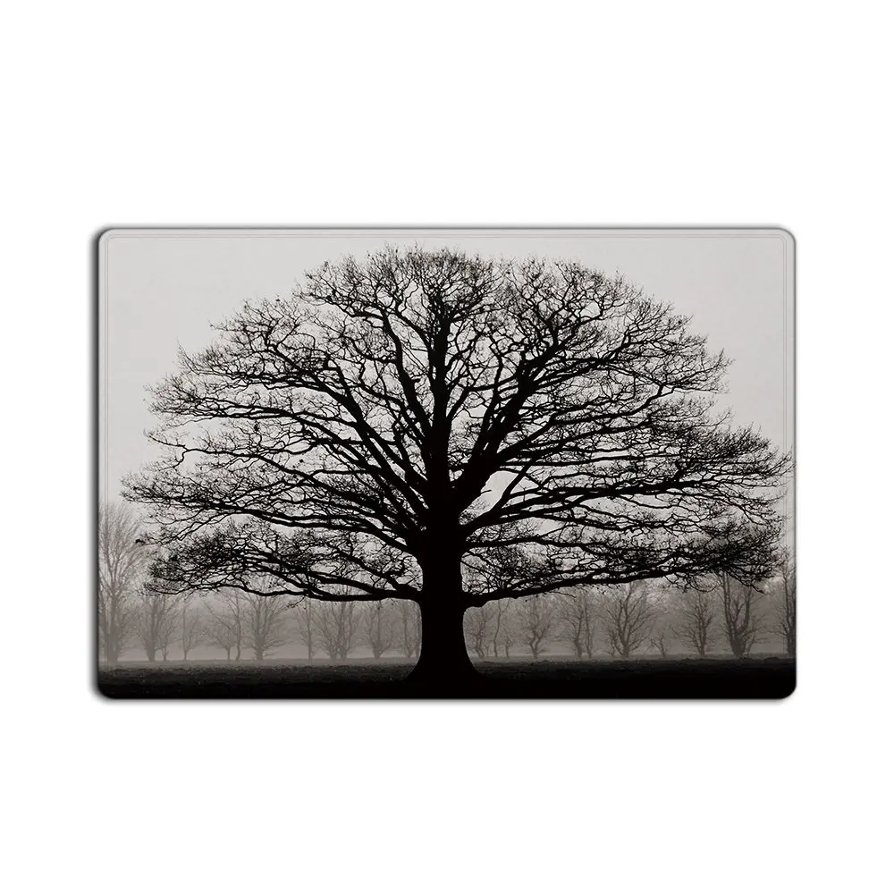 Criativo Árvore Silhueta Decorativa Capacho Tapete Preto E Branco Decorativa Capacho Tapete Preto