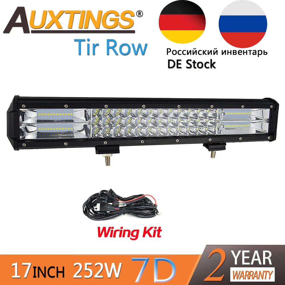 Auxtings 17 18 дюймов 252 Вт тройной Подвижный кронштейн IP67 водонепроницаемый высокой