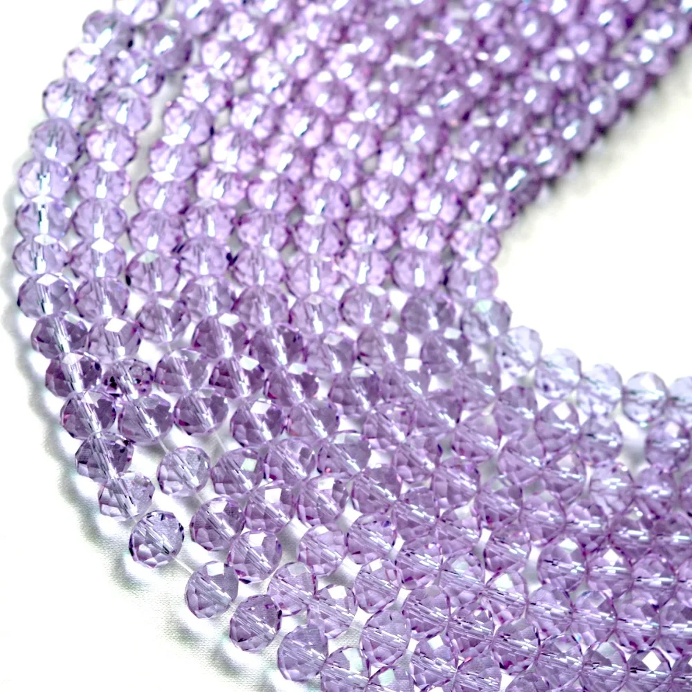 Fashion Diy 8mm Lilac purple Crystal beads full strandBeads AliExpress