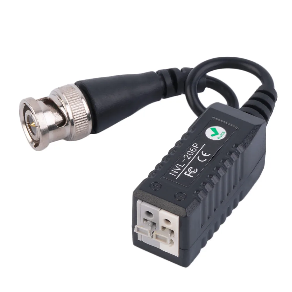 1 Pair HD CCTV Via Twisted Video Balun Transmitter For CCTV Camera DVR For CVI/TVI/AHD 0-300m Black Wholesale