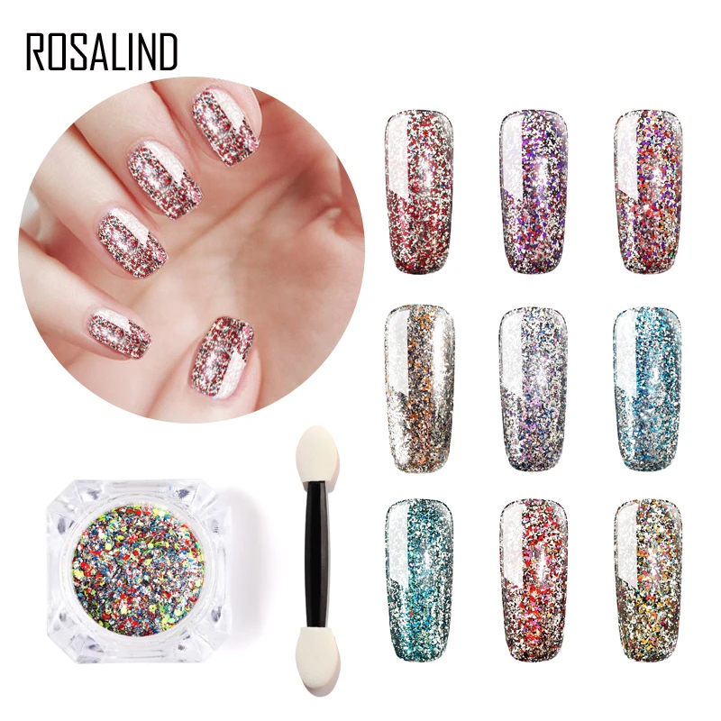 ROSALIND 1PCS Platinum Nail Glitter Magic Effect Powders Art Manicure Vernis Chrome Pigment | Красота и здоровье