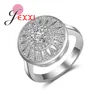 Lowest Price 925 Sterling Silver Jewelry Fashion Round Flower Crystal Ring for Women Female Wedding Party Accessories ► Photo 1/6