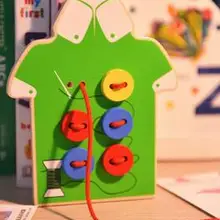 Детская головоломка ручной работы швейная машина деревянные игрушки threading игра ручной глаз обучение