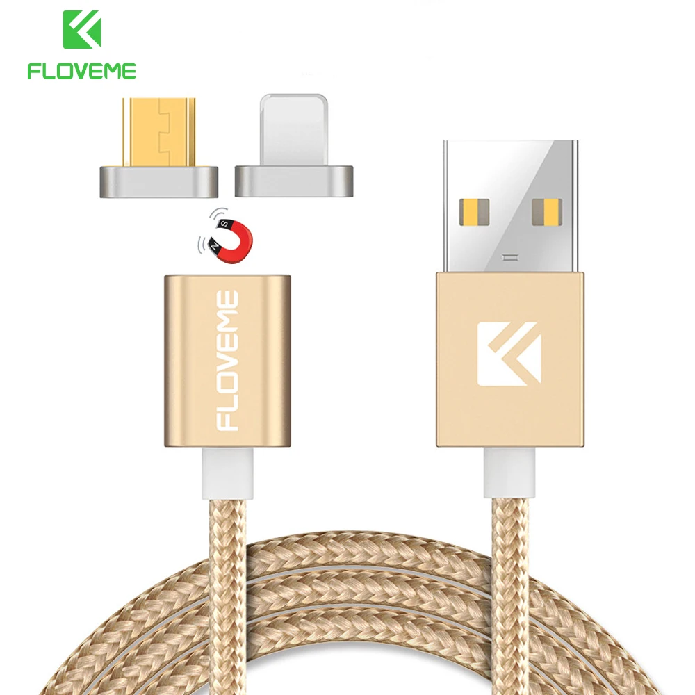 

FLOVEME Magnetic Cable 2 in 1 Micro USB+for Apple iPhone 7 6 6s Magnet Charger Micro USB Cable for Xiaomi Samsung Charge Cabos