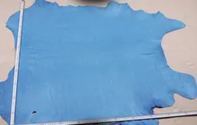blue Genuine Pig grain skin leather material sale by whole piece