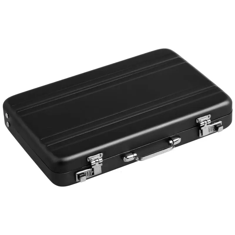 

Aluminum password box Card Case Mini suitcase Password briefcase Black