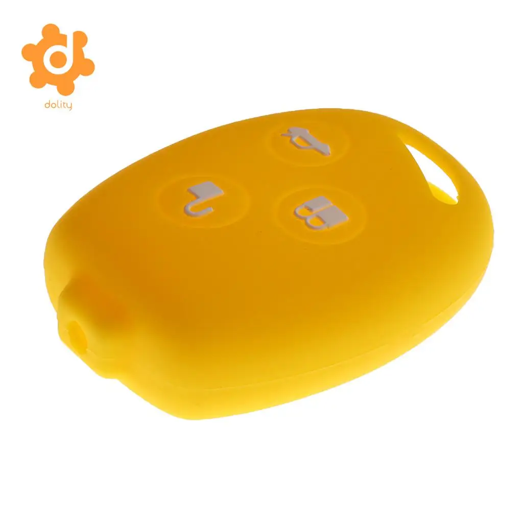 2pcs New Car Key Shell Fob Case Cover Protector for Ford Fiesta Pink+Yellow