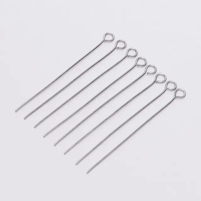 100pcs Stainless steel Eye Head Pins Metal Eye Pins For Jewelry Making Findings Diy Earrings Pendant Jewelry Pins Supplies 2