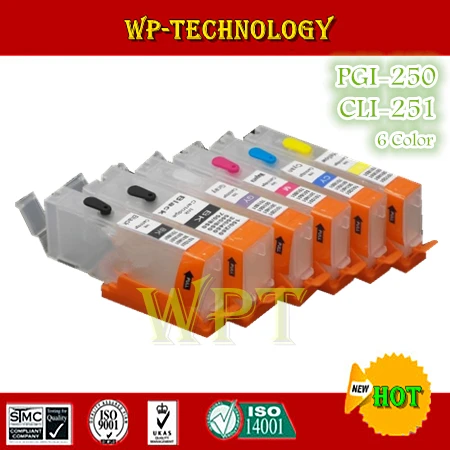 

6 Color Empty Refill cartridge suit for PGI250 CLI251 ,suit for Canon PIXMA  IP7220 MG5420 MG6320 MX722 MX922 MG7120 iP8720