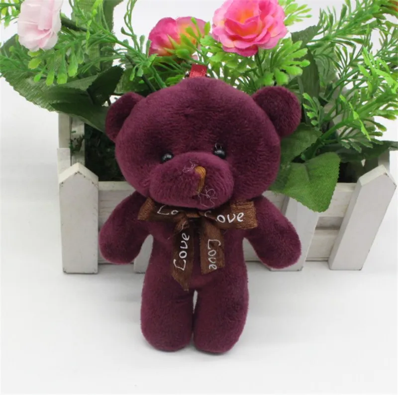 New Big Head Bear Dolls Cute Teddy Bear Plush Toys DIY Wedding Party Flower Bouquet Birthday Decor 12cm 30pcslot (1)
