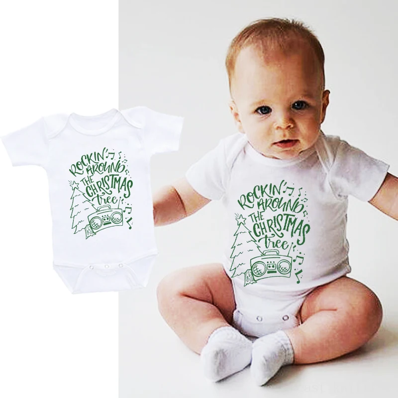 

DERMSPE 2019 New Casual Newborn Baby Boys Girls Short Sleeve Letter Print Music Radio Cotton Romper Baby Clothes Hot Sales