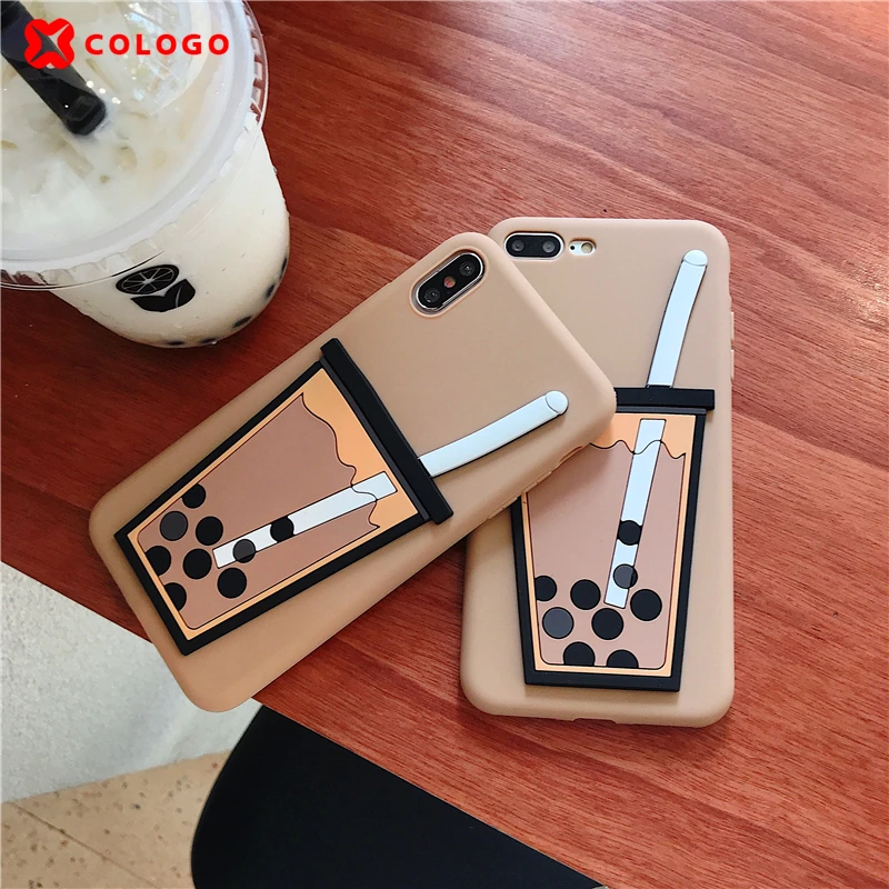 

Lovely Milk tea cup soft shell cover case for iphone 6 6S 7 8 plus X XS MAX XR Fashion TPU material Anti-fall phone cases coque