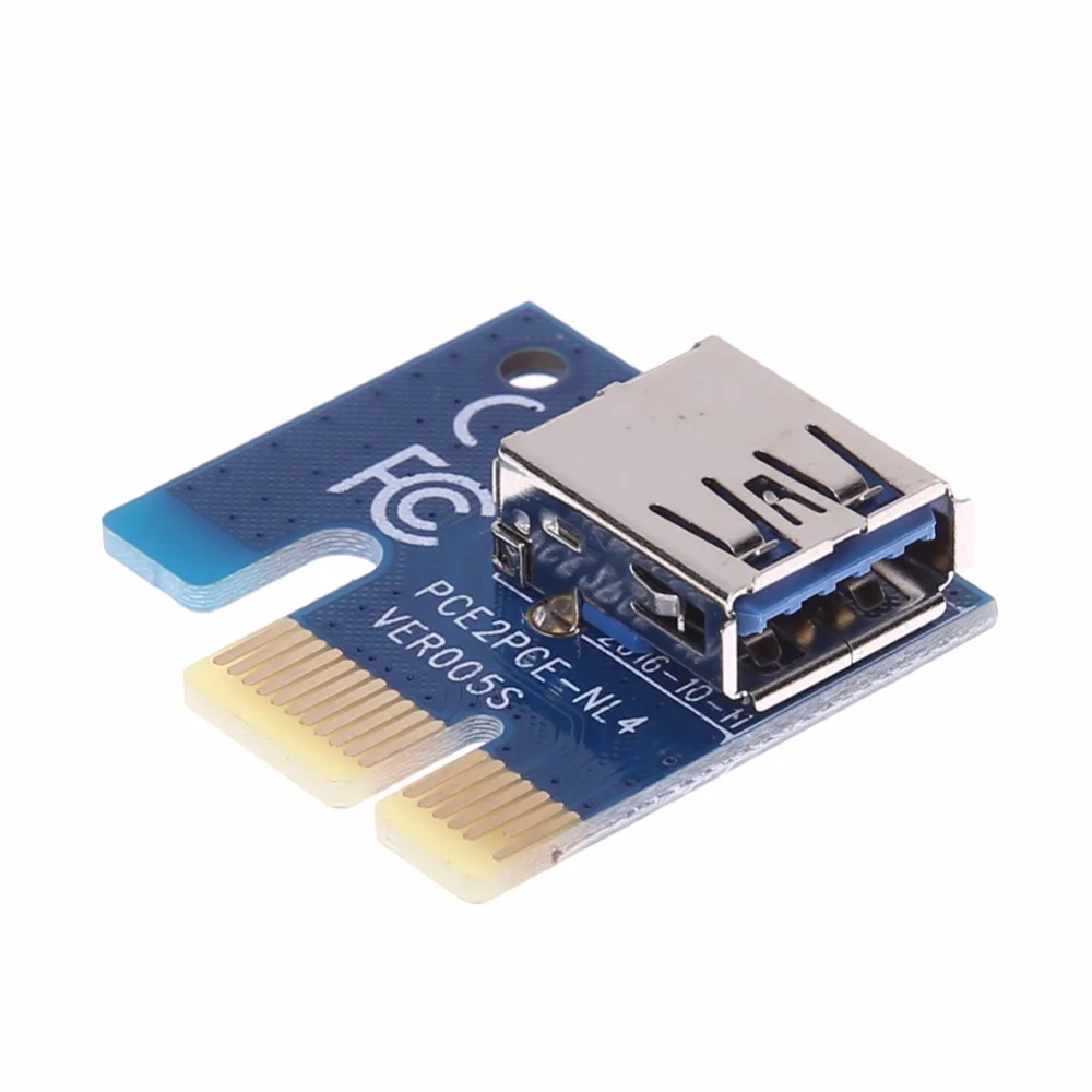 PCIe PCI-E Express 1X To 16X Riser Card Mining Machine Enhanced Extender Riser Adapter Card With 30CM/60CM USB Cable BTC miner