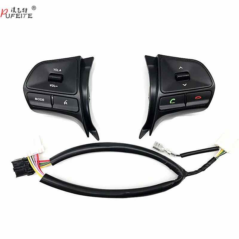 

PUFEITE 2011-2012 button switches For KIA Rio K2 Steering wheel Audio channel for bluetooth controller car accessories