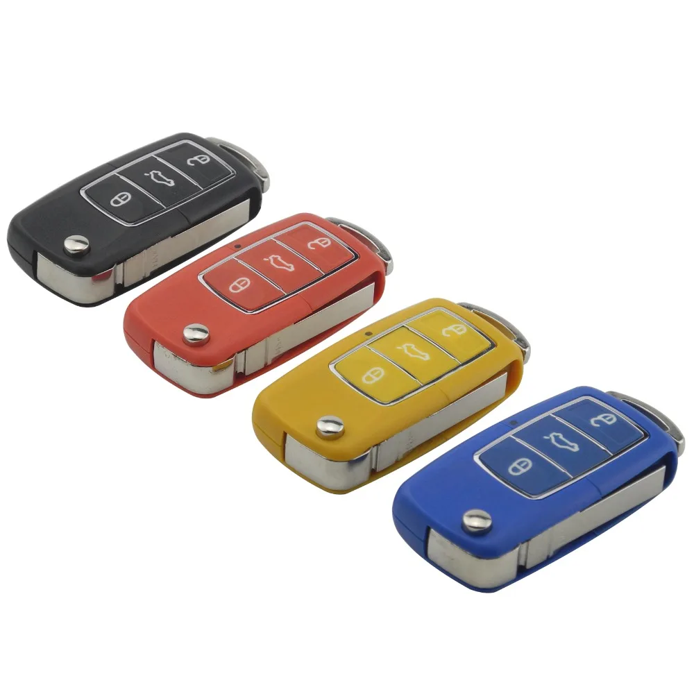 3 Button Flip Folding Uncut Blade Remote Car Key Case for Volkswagen VW Golf Passat Polo
