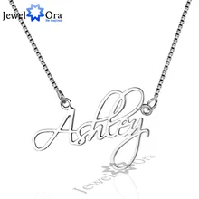 Regalo De la Navidad DIY Nombre Grabado Colgante Personalizado Nombre Collar de Plata de Ley 925 Con Caja (JewelOra NE101643)
