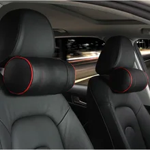 1 пара кожаных автомобильных сидений поддержка s PP Хлопок Подушка для головы подушка для шеи Подушка для отдыха подголовник роскошный черный A1