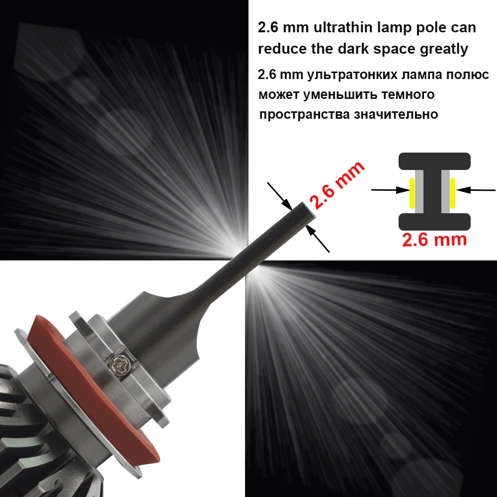 YHKOMS H4 светодиодный H7 Canbus H8 H9 H11 9005 9006 880 881 H27 H1 H3 3000K 4300K 6500K 8000K Автомобильная