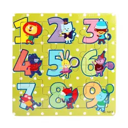 Пазлы деревянный детей 16 шт. Jigsaw игрушки для детей образования и обучения Животные Пазлы игрушки для детей A1