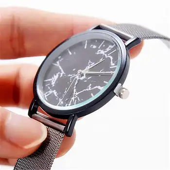 

Quartz Men Watch Women Watches Marble Texture Luxury Brand Wristwatch Watchband Stainless Steel Male Female Clock Relogio homens