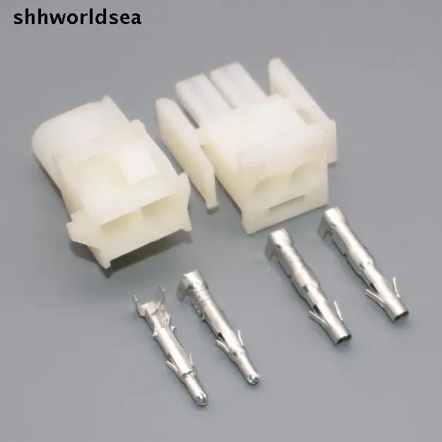 

shhworldsea 5/30/100sets 2.1mm 2pin waterproof car electric connector, female male part 350777-1