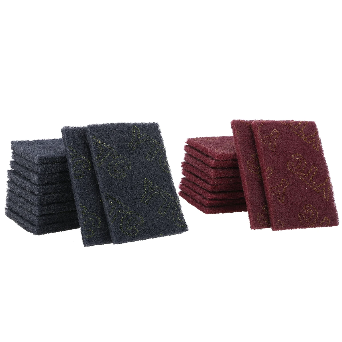 20Pcs Grey/Red Abrasive Finishing Fine Scotch Brite Pads Hand Sanding Grinding Pad For Industry Kitchen Cleaning Tools