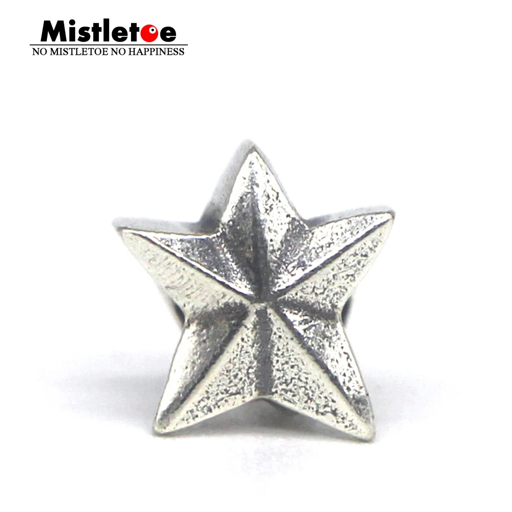 

Mistletoe Genuine 925 Sterling Silver Star Charm Bead Fits European Troll 3.0mm Bracelet Jewelry