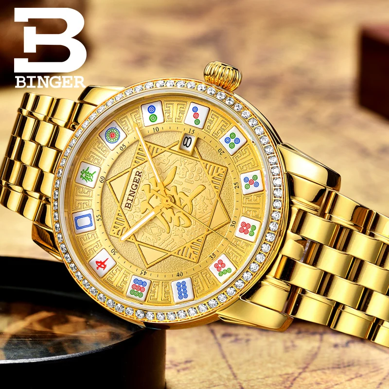  Switzerland BINGER Mens Watches Brand Luxury Watch Automatic Mechanical Men Watch Sapphire Wrist Wa