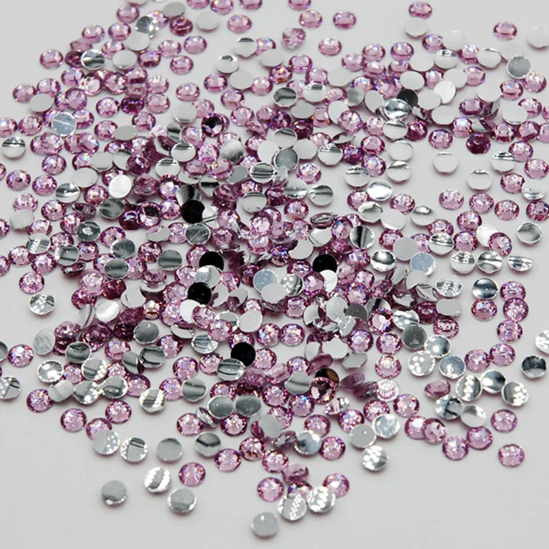 Lowest Price 5000pcs/pack Light Pink Color 3D Rhinestones For Nail Art Glue On Non Hotfix