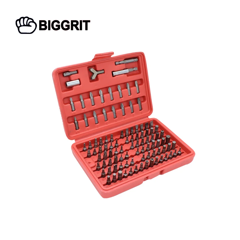 Biggrit новые Биты 100 шт. хромированный набор инструментов для Безопасности Torx Шестигранная дрель звездообразный гаечный ключ Отвертка