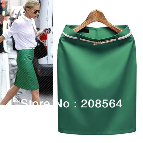 Новая мода 7 цветов женский деловой костюм летняя юбка-карандаш профессиональная OL юбки свободный пояс 380